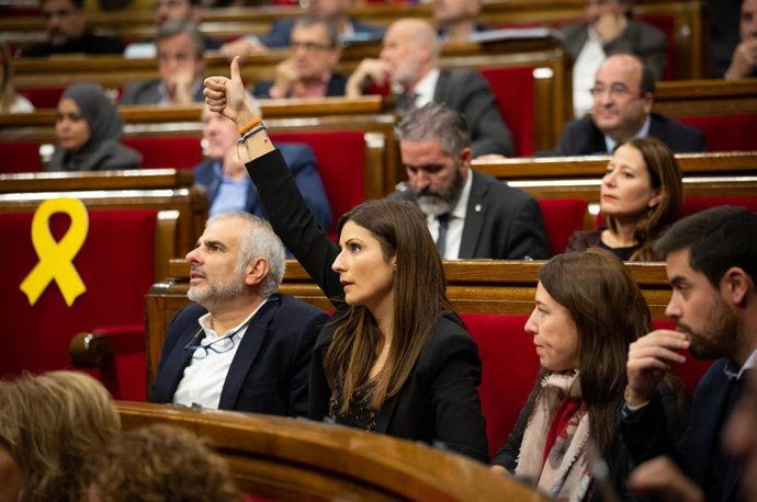 La líder de Cs en Catalunya, Lorena Roldán, durante un pleno del Parlament