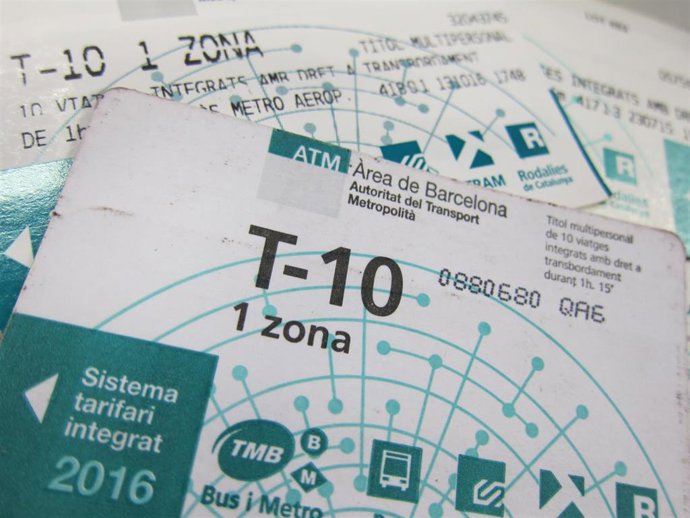 Tarjeta T10 (T-10) del metro de Barcelona