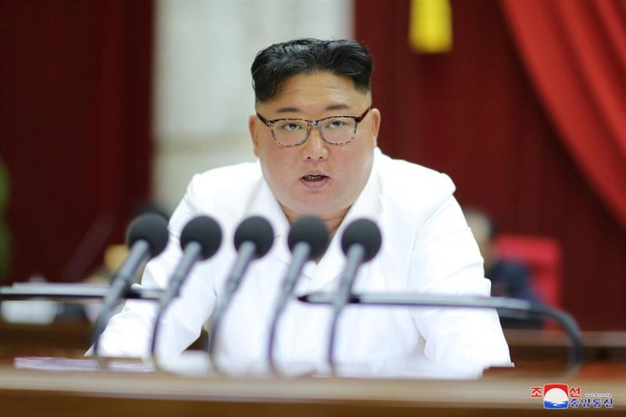  Kim Jong-un, el pasado domingo en la reunión del Comité Central del Partido de los Trabajadores de Corea del Norte.