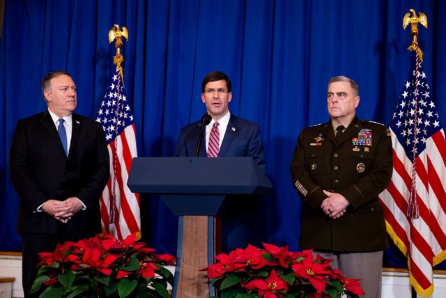 US Secretary of State Mike Pompeo, Defense Secretary Mark Esper and Joint Chiefs Chairman Mark Milley