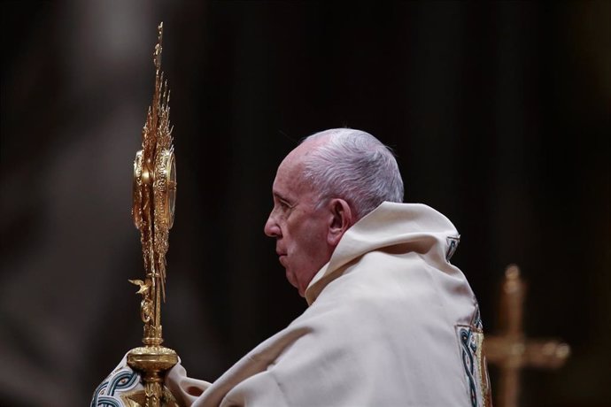 31 December 2019, Vatican, Vatican City: Pope Francis presides over the Vespers and Te Deum at St. Peter's Basilica. Photo: Evandro Inetti/ZUMA Wire/dpa