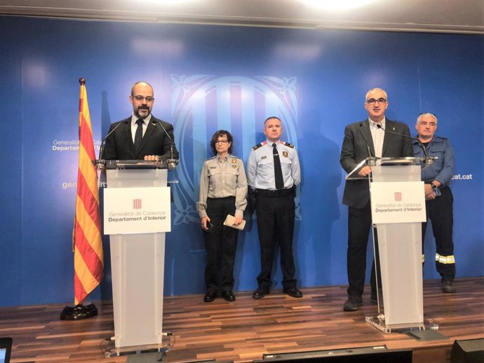 El conseller d'Interior de la Generalitat, Miquel Buch, i el director del SCT, Juli Gendrau