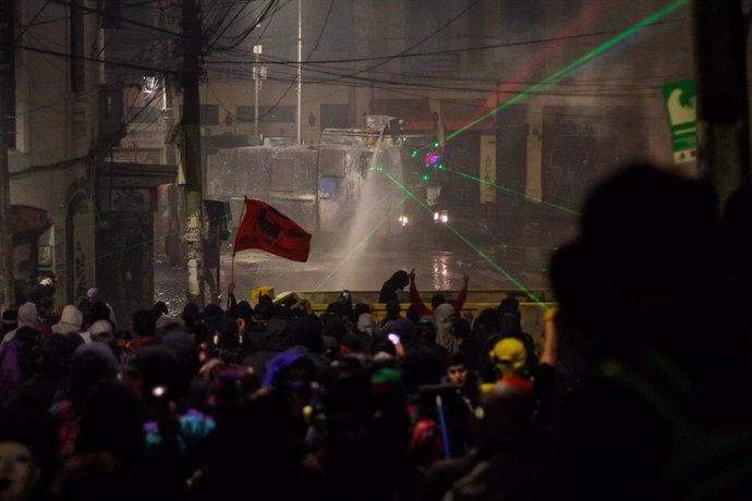 Disturbios durante las protestas en Valparaíso, Chile