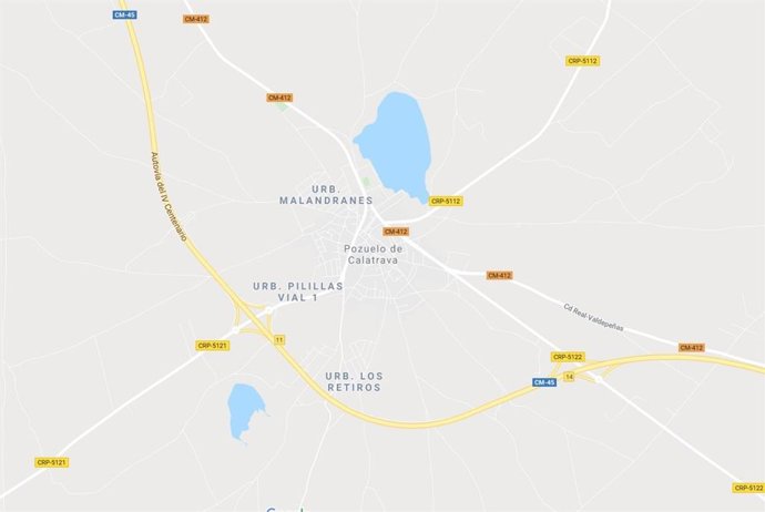 Mapa de Google Maps. Pozuelo de Calatrava (Ciudad Real)