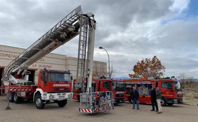 Ndp. Los Bomberos De La Diputación De Zaragoza Incorporan Dos Nuevos Camiones Ligeros Y Un Brazo Telescópico De 42 Metros