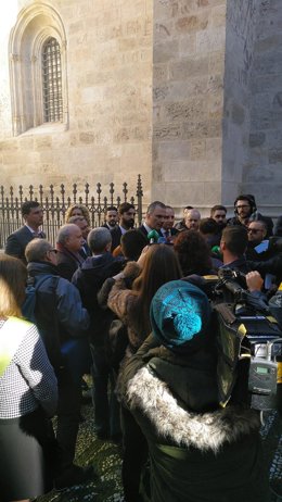 El secretario general de Vox, Javier Ortega Smith, este jueves en Granada