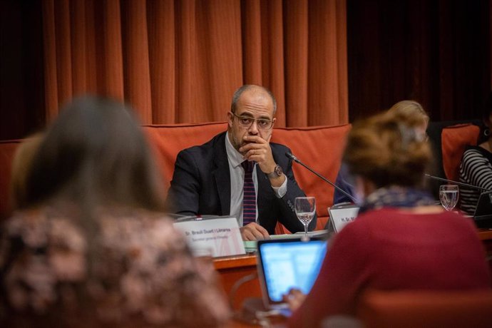 El conseller de Interior, Miquel Buch en la comisión de Interior, en el Parlament de Cataluña, en Barcelona (España), a 4 de diciembre de 2019.