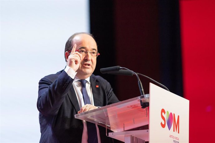 El primer Secretario del PSC, Miquel Iceta durante la presentación de las candidaturas a los órganos del PSC, en Barcelona a 15 de diciembre de 2019