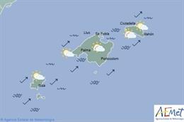 El tiempo en Baleares hoy, 3 de enero de 2020.