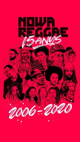 Cartel conmemorativo del 15 aniversario del festival Nowa Reggae
