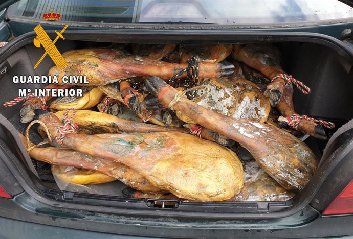 Paletas intervenidas por la Guardia Civil.