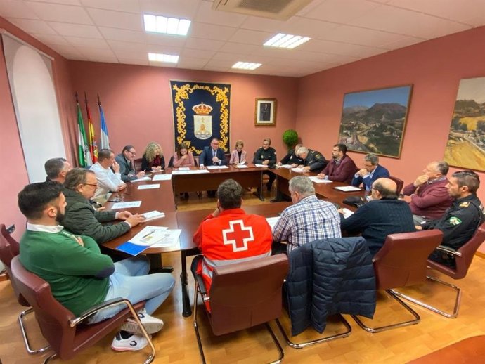 Reunión de coordinación de seguridad del 'Plan caramelo' en Alcalá de Guadaíra (Sevilla).