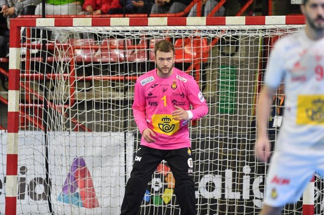 Gonzalo Pérez de Vargas, en un partido con la selección española de balonmano.