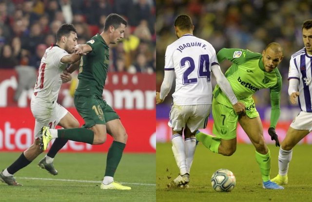 Mikel Vesga y Munir, en el Sevilla-Athletic; Braithwaite y Joaquín, en el Valladolid-Leganés