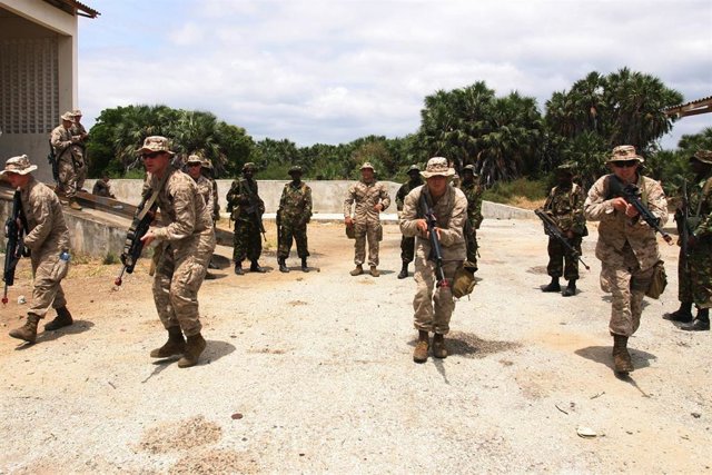 Militares estadounidenses en Manda Bay (Kenia)
