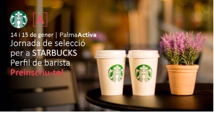 PalmaActiva selecciona hasta 15 profesionales con perfil de barista para la empresa Starbucks.