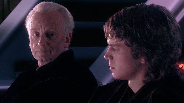 Palpatine y Anakin en La venganza de los Sith