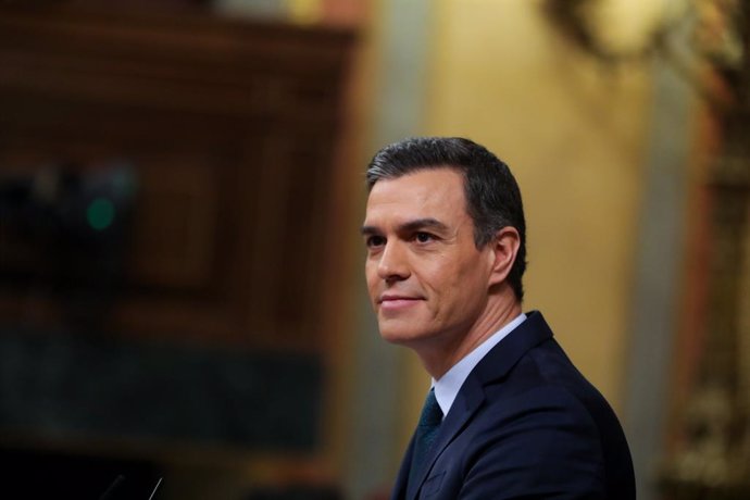 El president del Govern en funcions, Pedro Sánchez, durant la seva intervenció en el torn de rplica al Grup Mixte del Congrés
