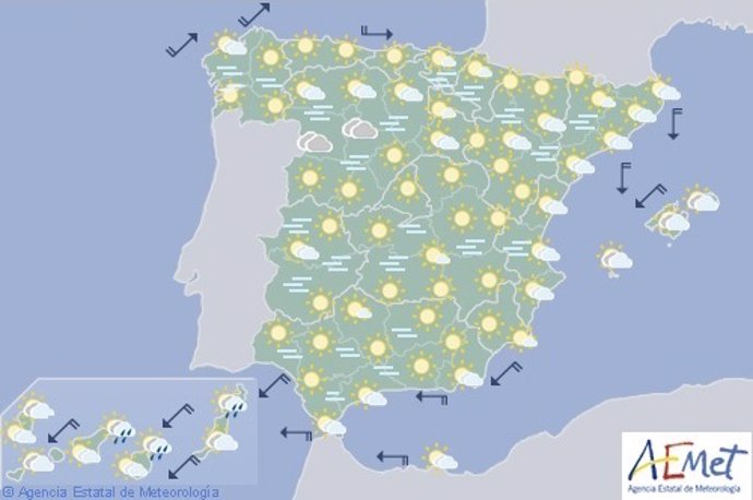 Mapa del tiempo de España para el 6 de enero de 2020 entre las 00.00 y las 12.00 horas de la mañana