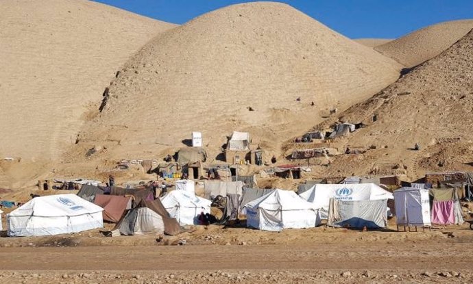 Campamento de desplazados en la provincia de Badghis, en Afganistán