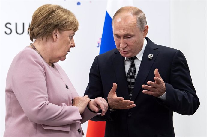 La canciller de Alemania, Angela Merkel, y el presidente de Rusia, Vladimir Putin