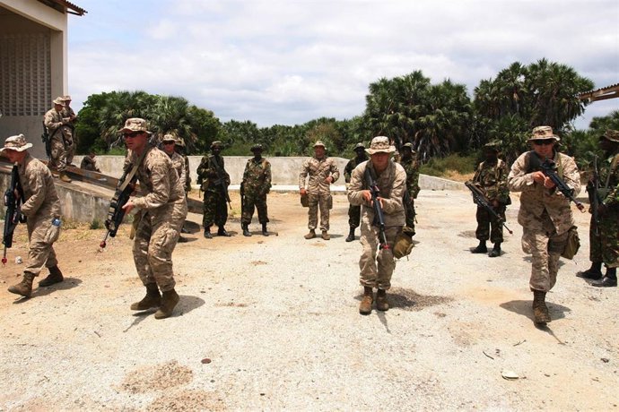 Militares estadounidenses en Manda Bay (Kenia)
