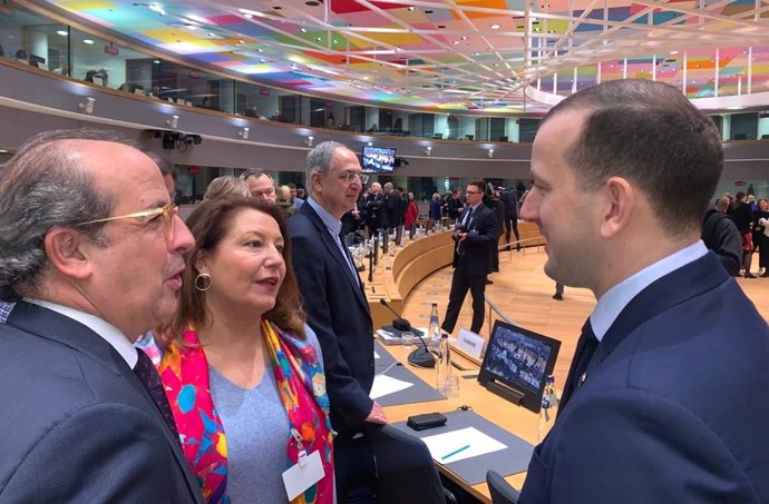 La consejera de Agricultura, Ganadería, Pesca y Desarrollo Sostenible, Carmen Crespo, participa en el Consejo de Ministros de la Unión Europea en materia de Medio Ambiente, en una foto de archivo.