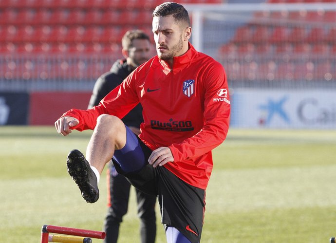 Koke entrenando con el Atlético