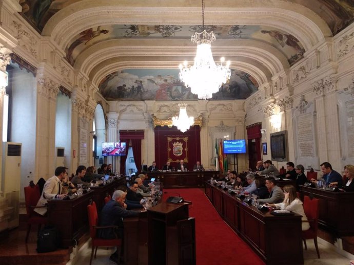 Pleno extraordinario para la aprobación del presupuesto de 2020 del Ayuntamiento de Málaga.