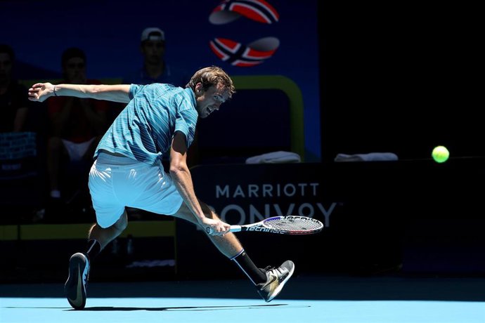 Daniil Medvedev jugando para Rusia en la ATP Cup