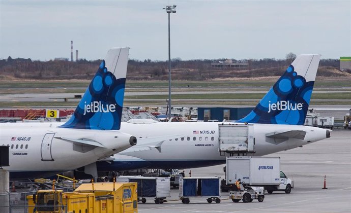 Aviones de JetBlue en el aeropuerto JFK de Nueva York. Getty Images