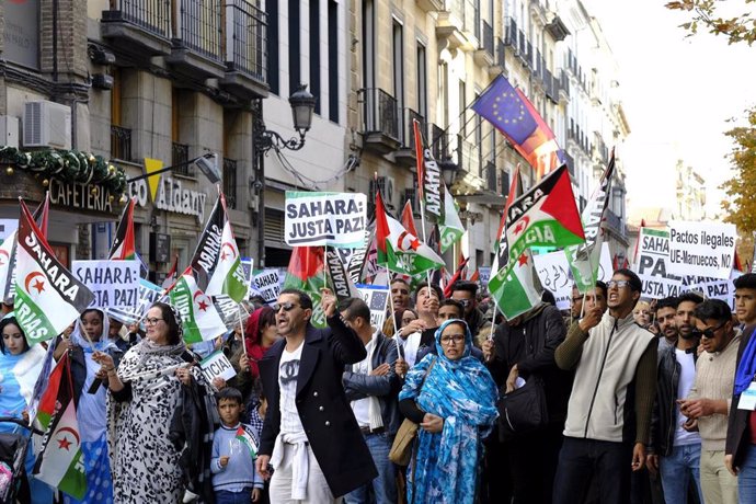 Manifestación en apoyo a la autodeterminación del Sáhara