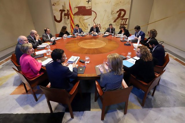 Reunión del Consell Executiu presidido por Quim Torra, el 8 de enero de 2020.