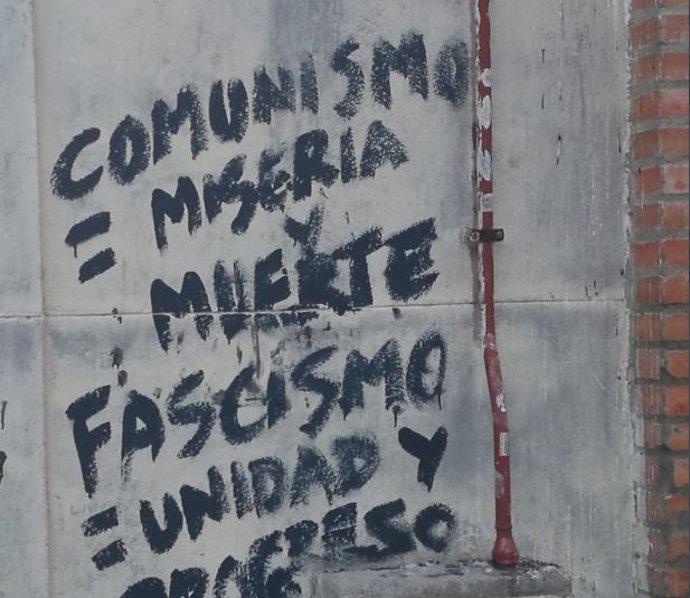 Pintadas fascistas en la sede de la AV Unidad Villaverde