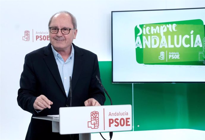 El secretario de Organización del PSOE-A, Juan Cornejo en rueda de prensa después de la reunión de la Comisión Ejecutiva Regional