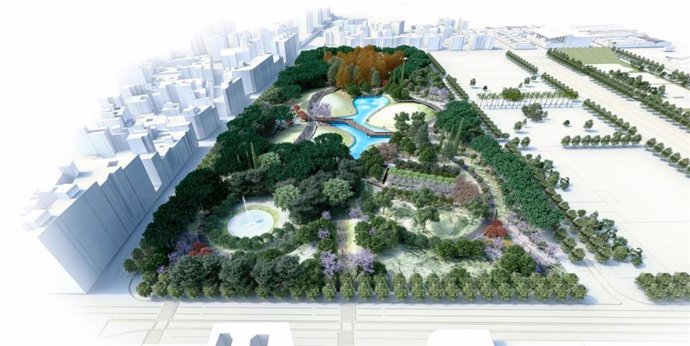 Infografía del futuro parque en los terrenos de Repsol