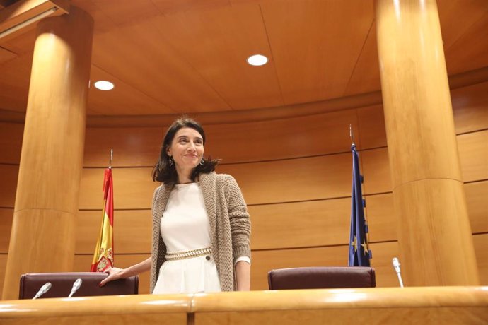 La presidenrta del Senado, Pilar Llop (PSOE), durante la sesión de constitución de la Diputación Permanente del Senado y elección de la Mesa del mismo para  la XIV Legislatura, en Madrid (España), a 8 de enero de 2020.