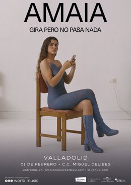 Cartel promocional del concierto de Amaia en Valladolid el próximo 1 de febrero