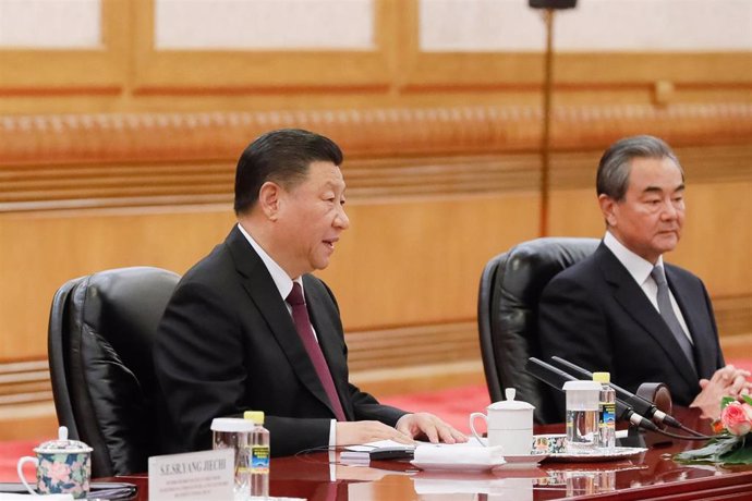 Xi Jinping y Wang Yi, en una reunión en Pekín