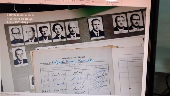 Boletín de notas de la asignatura de dibujo del curso 1961-1962 del profesor Rafel Pérez Contel