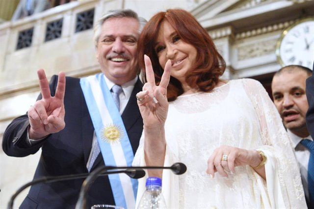 El presidente de Argentina, Alberto Fernández, y la vicepresidenta, Cristina Fernández de Kirchner. 
