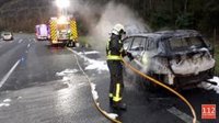 Se incendia un vehículo en la A-8 en Praves