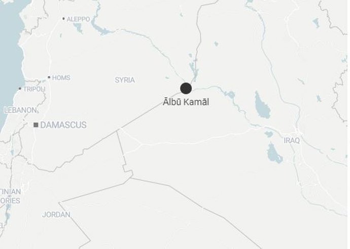 Mapa de la zona de Albu Kamal, en el este de Siria