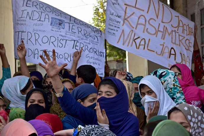 Protesta en Cachemira