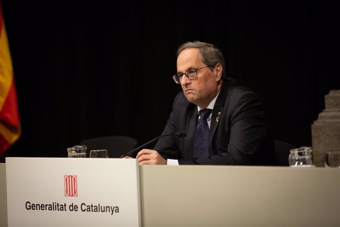 Intervención del presidente Quim Torra Durante la entrega de los Premios de Turismo de Catalunya, en Barcelona a 9 de enero de 2020