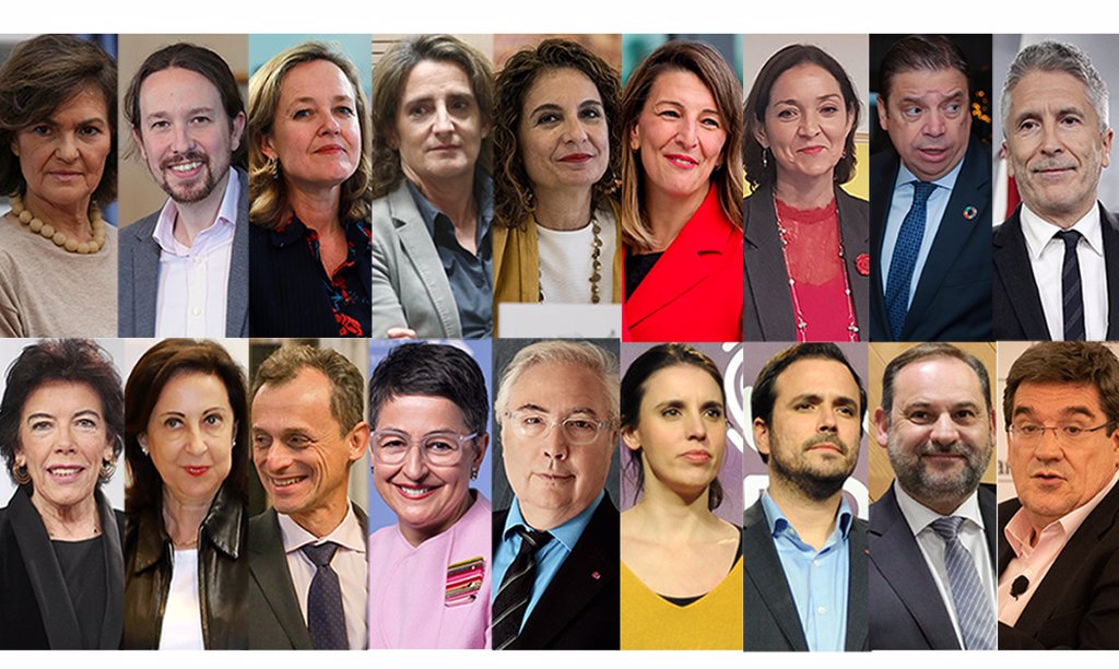 Estos son los 22 ministros del Gobierno de coalición de Pedro Sánchez ...
