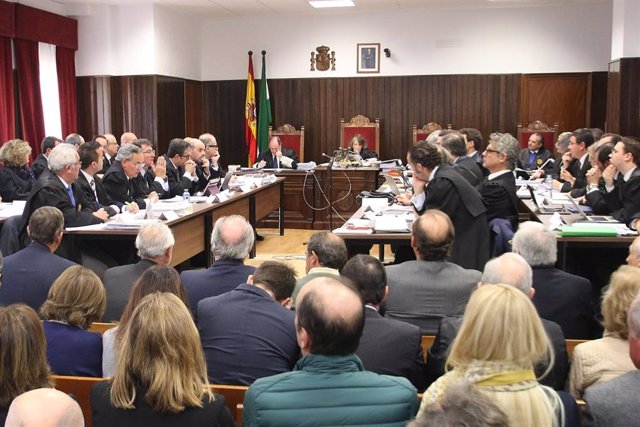 Sala donde se celebra el  macrojuicio del caso 'Poniente' por presunta corrupción en El Ejido