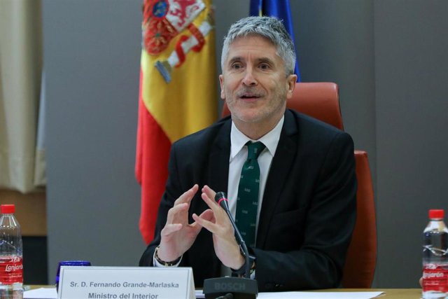 El ministro del Interior en funciones, Fernando Grande-Marlaska, durante la presentación del balance de siniestralidad vial del 2019 en la sede de la Dirección General de Tráfico, en Madrid a 2 de enero de 2020.
