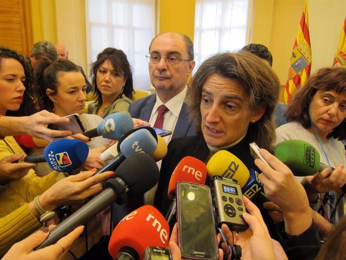 La ministra para la Transición Ecológica, Teresa Ribera, en Zaragoza