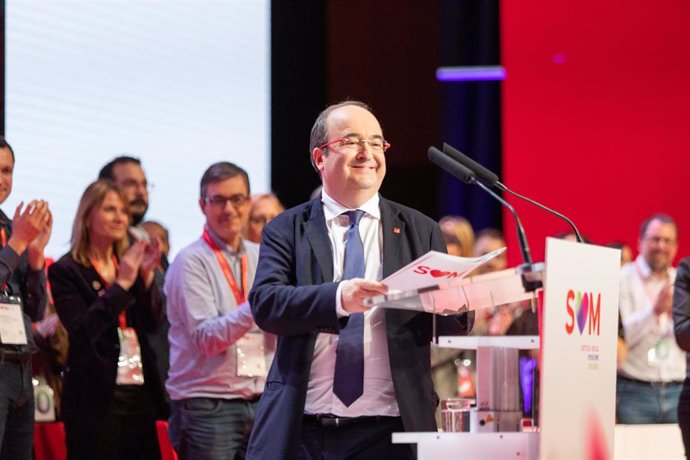 El primer Secretario del PSC, Miquel Iceta durante la presentación de las candidaturas a los órganos del PSC, en Barcelona a 15 de diciembre de 2019